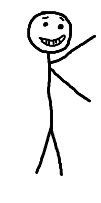 Nervous looking stick figure