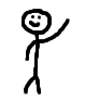 Stick figure waving