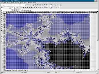 OpenOffice showing a mandelbrot fractal.