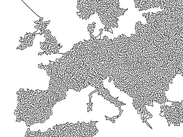 Central Europe drawn as a single line