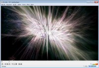 VLC showing a sparkly shiny visualization