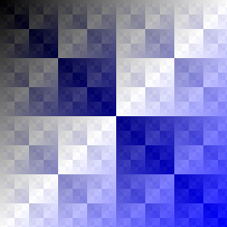 A computer generated image of gently shaded, repeating squares
